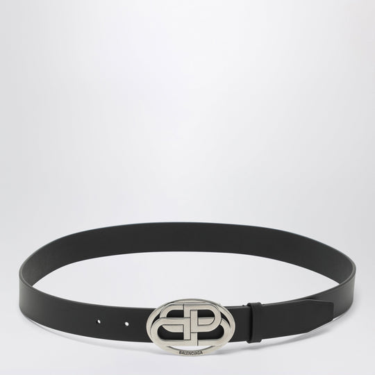 Black Leather Oval Bb Belt