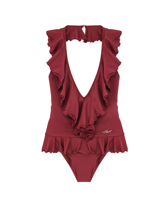 One-Piece Swimsuit With Pvc Pochette