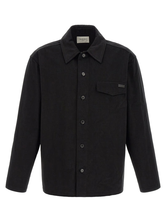 Cotton Overshirt Shirt And Blouse Black