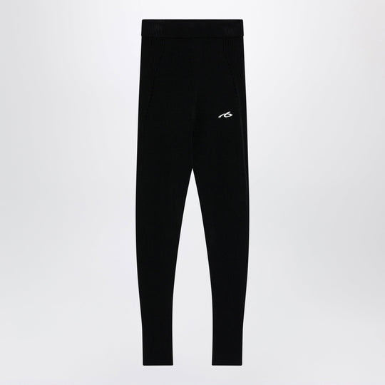 Black Techwear Viscose Leggings