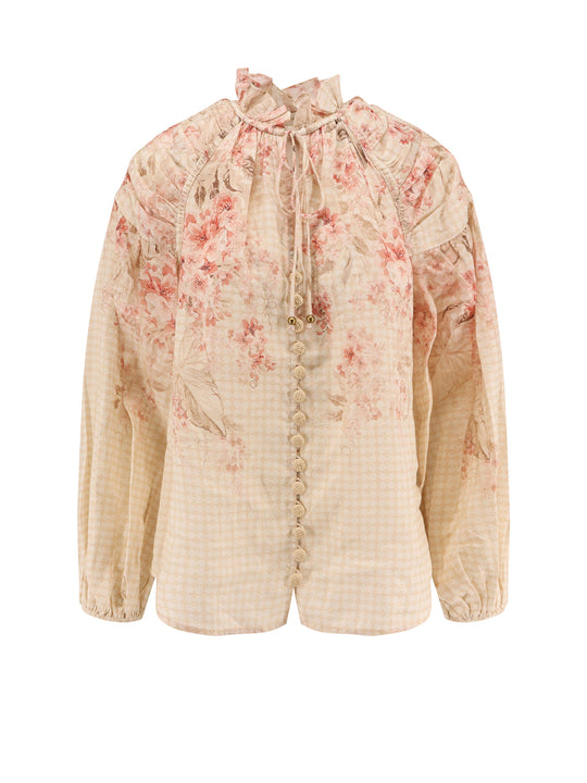 Illuminate Billow Ramiã¨ Shirt With Floral Print