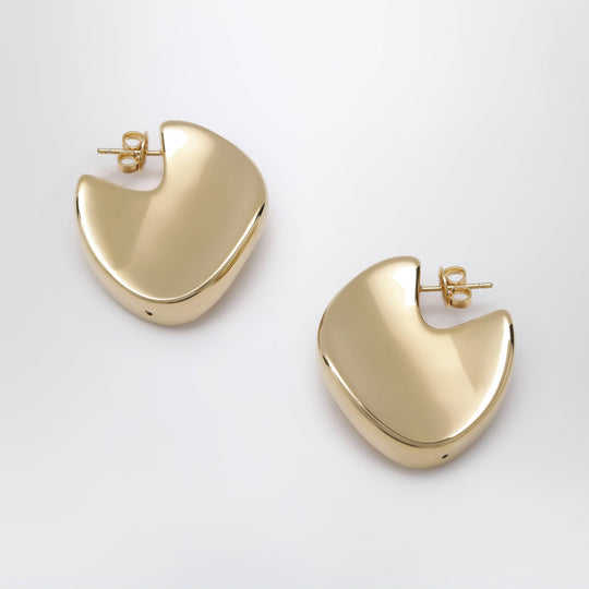 Geometric Earrings In Silver With Gold Finish