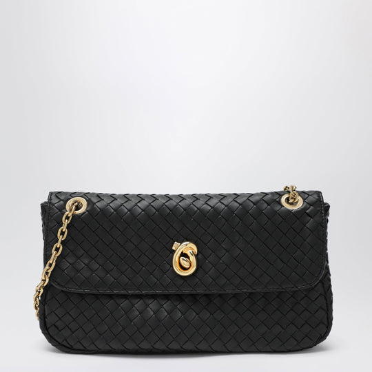 Black Intrecciato Madison Shoulder Bag