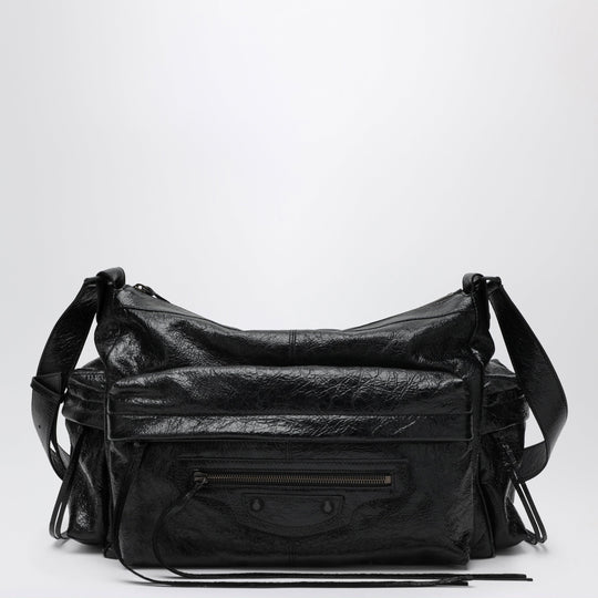 Le City Medium Multi-Pocket Lambskin Crossbody Bag Black