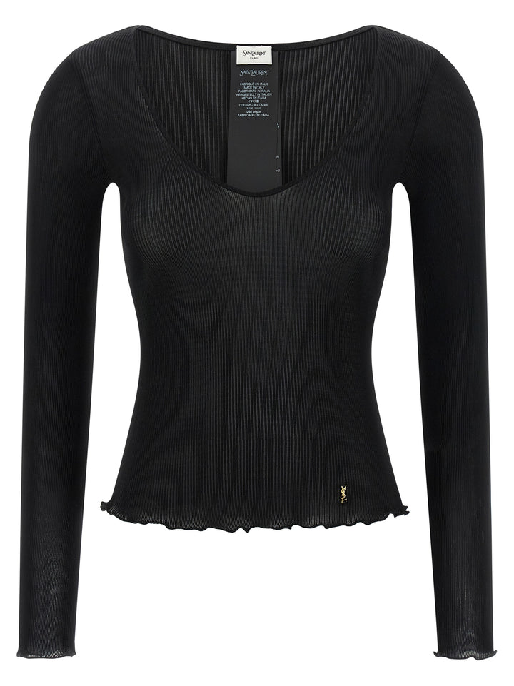 Saint Laurent Cassandre Tops - Black | 312c0a938ee2aa9e73cde34f4acdd7c52ef5dee7