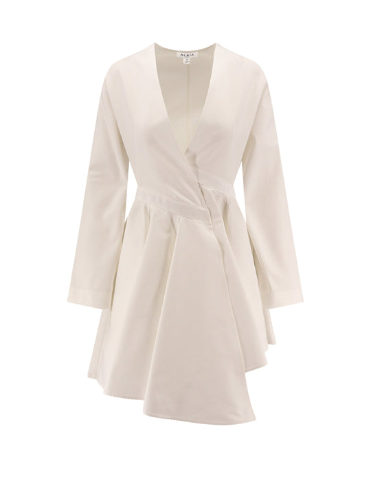 Asymmetric Midi Lenght Cotton Popeline Dress