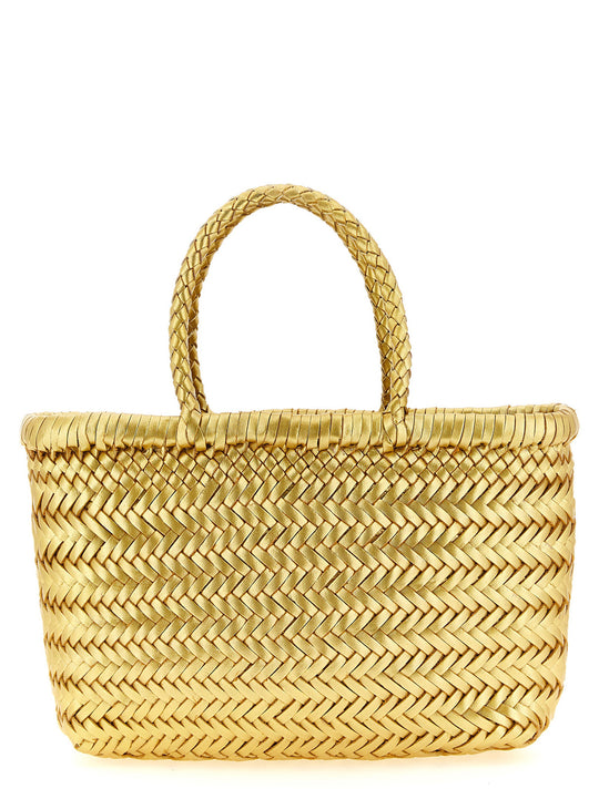 Flat Gora Hand Bags Gold