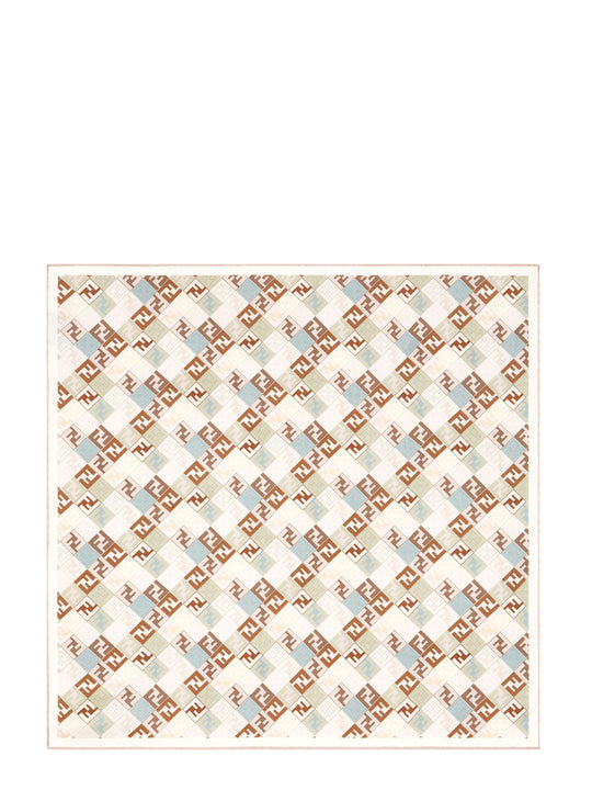 Silk Twill Foulard With Iconic Ff Print