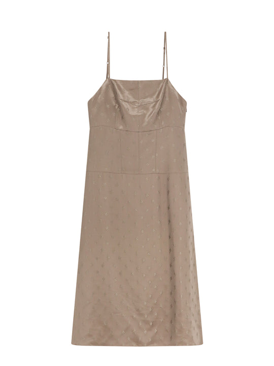 Satin Dress With Floral Motif