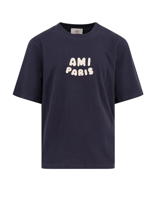 Biologic Cotton T-Shirt With Ami Paris Patch