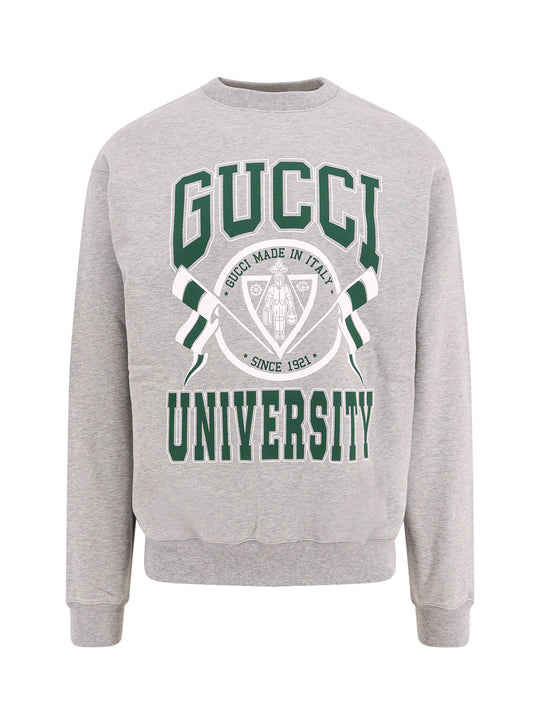 Cotton Sweatshirt With Gucci University Print