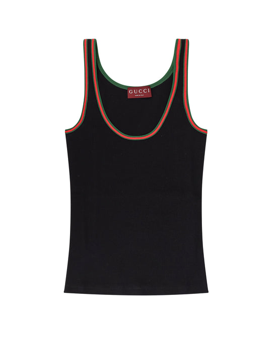 Ribbed Cotton Tank Top With Web Profile