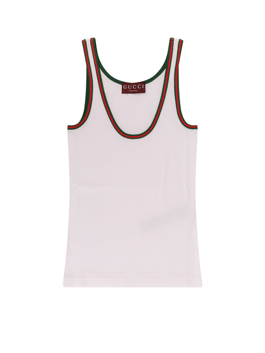 Ribbed Cotton Tank Top With Web Profile
