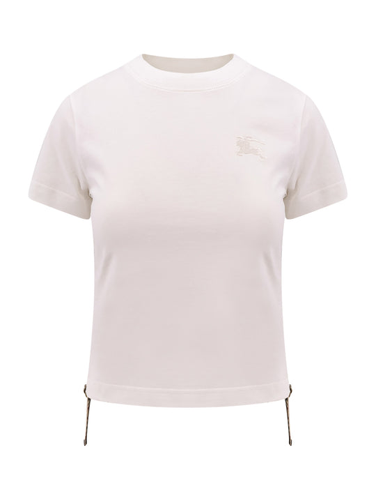 Organic Cotton Blend T-Shirt With Lateral Double Drawstring