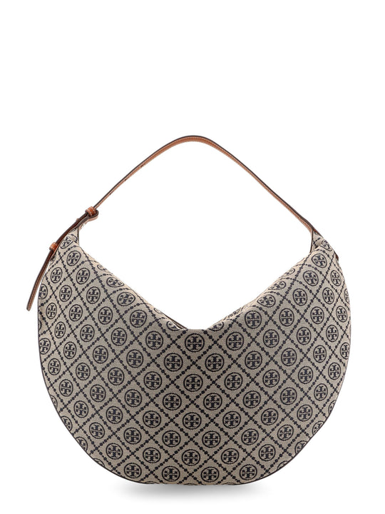 T Monogram Balloon Jacquard Fabric Shoulder Bag