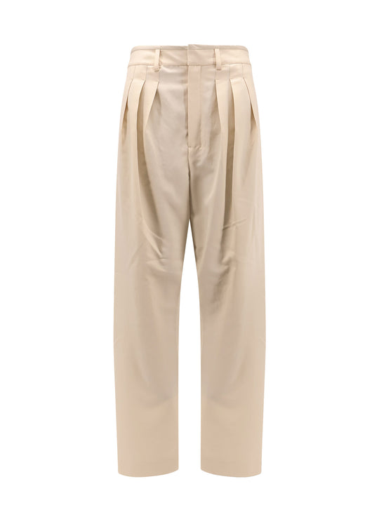 Pleated Tailored Wool Blend Trouser