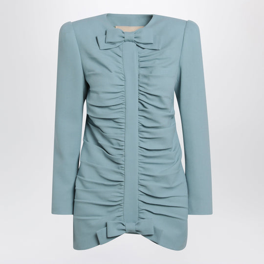 Light Blue Crispy Light Wool Jacket