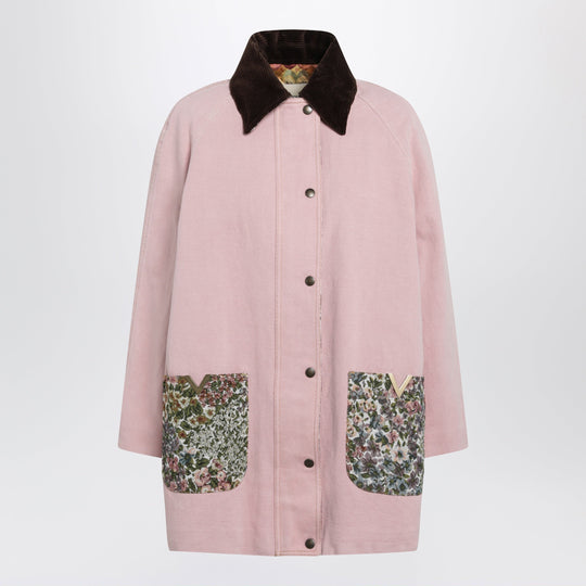 Pink Denim Caban Jacket