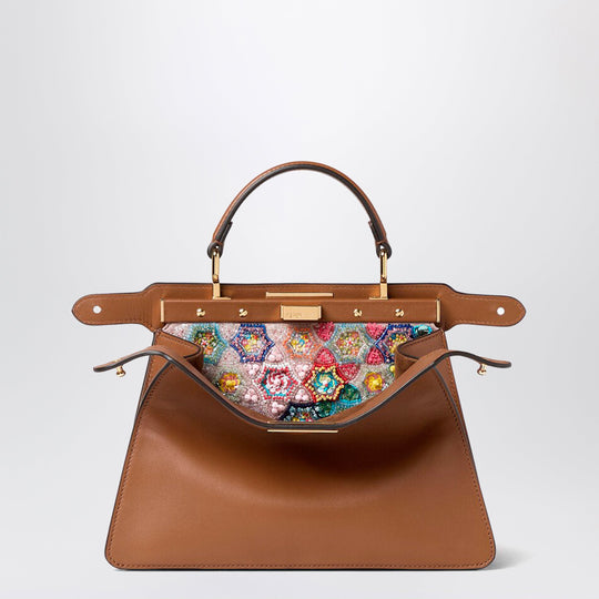 I See U Small Peekaboo Bag In Leather With Multicoloured Beads