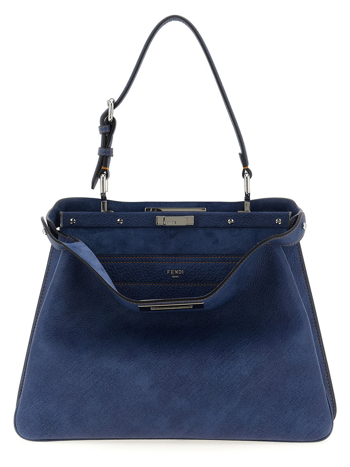 Fendi Peekaboo Soft Medium Shoulder Bags - Blue | 8254f6fb5b5d1bda38d2d7cb1f1acd11086c2969