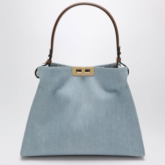 Fendi Way Bag In Light Blue Denim