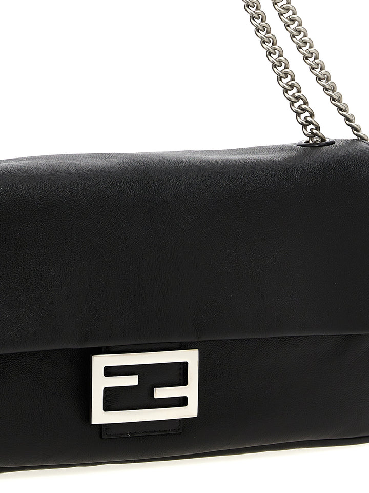 Fendi Baguette Chain Large Shoulder Bags - Black | 8d254365cb75a8df2922d0b868a1069eaffeedfa