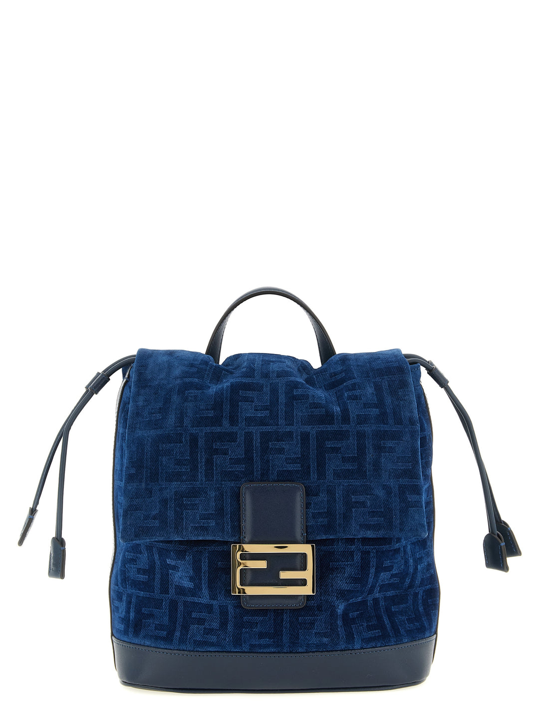 Fendi Ff Flocked Denim Backpack Backpacks & Travels - Blue | 7b24b1f3b026ed83bf13d777f92e988a95c23efb