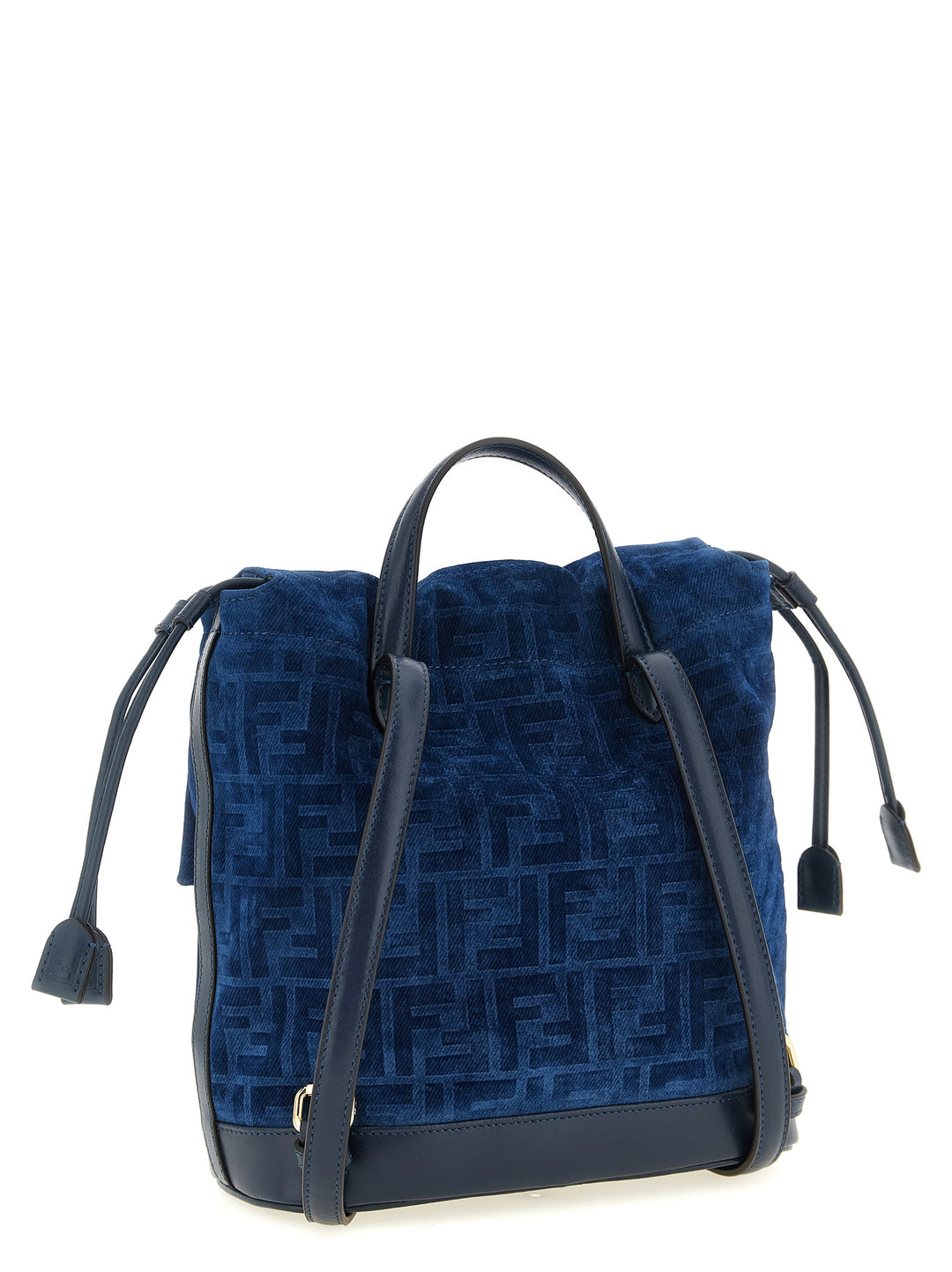 Fendi Ff Flocked Denim Backpack Backpacks & Travels - Blue | 1065e3873c15e90179dbc3164d9a7ad39271e592