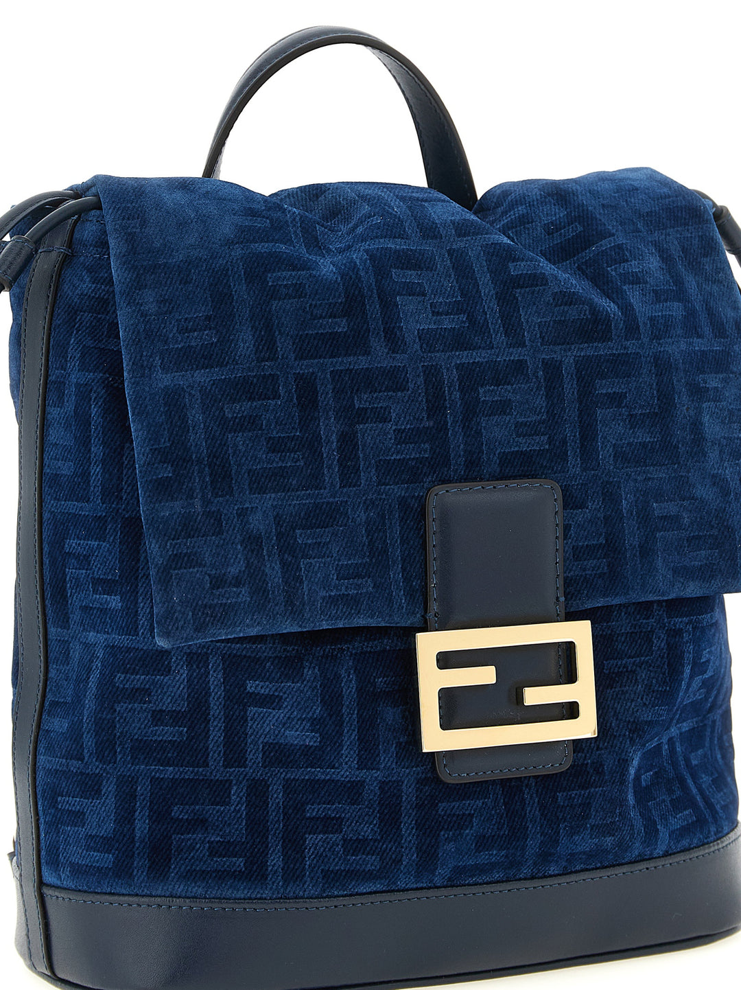 Fendi Ff Flocked Denim Backpack Backpacks & Travels - Blue | 4df81488dd13c1f96d3d786ca3bec5bac687147d