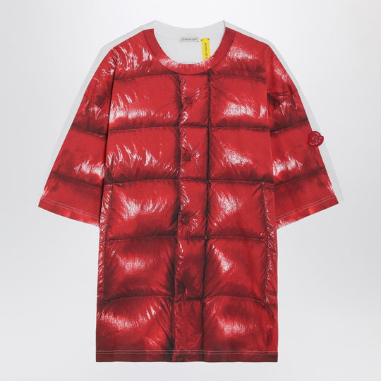 Red Cotton T-Shirt With Digital Print