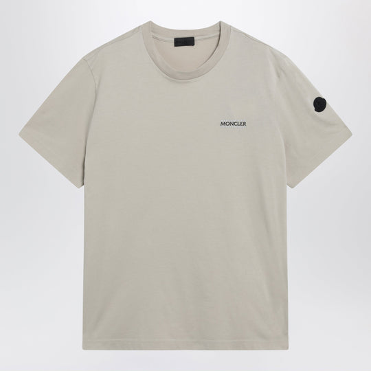 Light Beige Crewneck T-Shirt With Logo