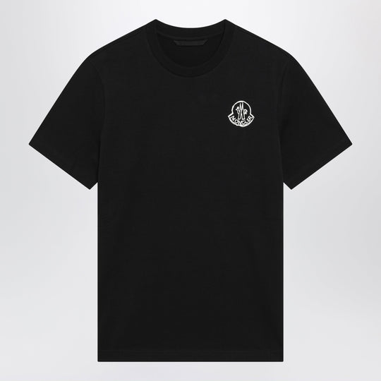 Black Cotton Jersey T-Shirt With Logo Patch