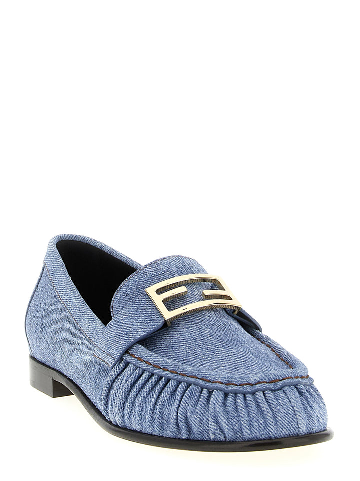 Fendi Baguette Loafers - Light Blue | 854b466fdef2033dd5aaf5720d9032e221e50692