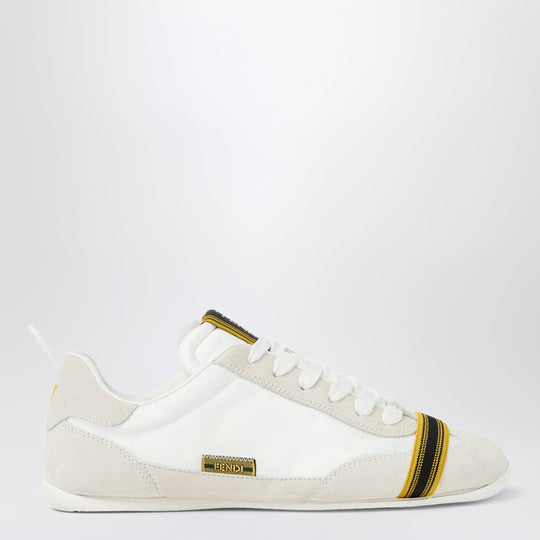 Wrap Trainers In White Suede And Fabric