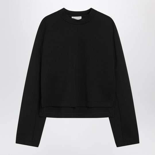 Black Sweatshirt With Asymmetric Hem