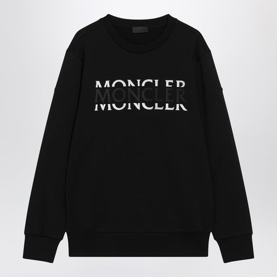 Black Crew-Neck Sweatshirt With Logo