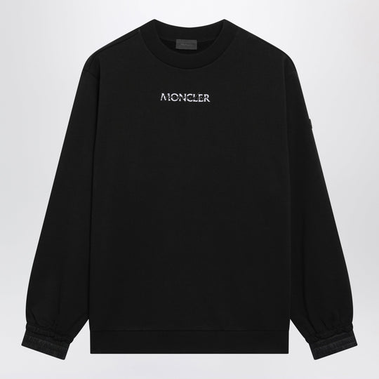 Black Cotton Sweatshirt With Logo