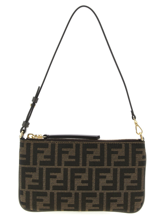 Flat Baguette Shoulder Bags Brown