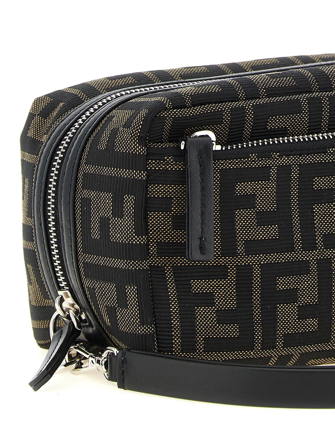 Fendi Small Double Zip Beauty - Brown | 176566040162378b3e59fab7fb8dfe6458f3163c