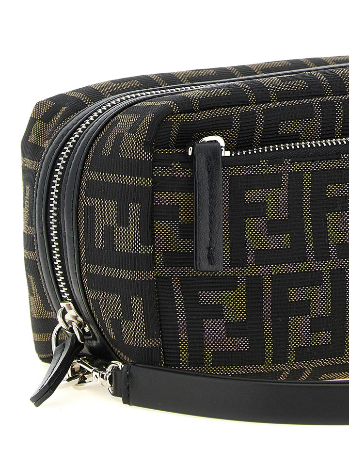 Fendi Small Double Zip Beauty - Brown | 176566040162378b3e59fab7fb8dfe6458f3163c