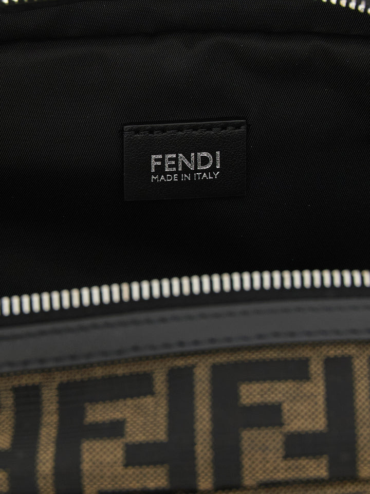 Fendi Small Double Zip Beauty - Brown | 50a1185a2e4a766c3c868cce5b05a397a2bbf9f7