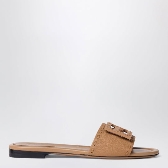 Camel Leather Baguette Slides