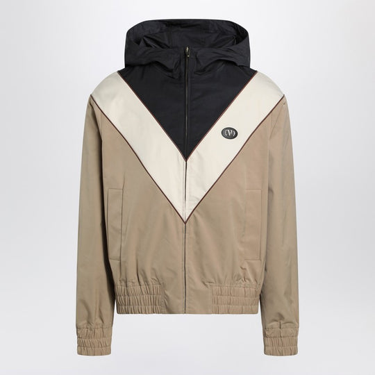 Black Butter And Camel Jacket With Vlogo Patch