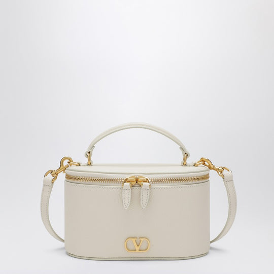 Vlogo Signature Mini Vanity Bag In Ivory Grained Calfskin