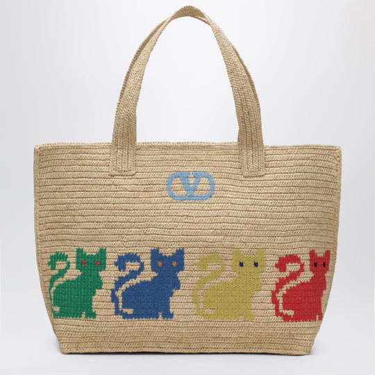 Large Raffiachat Shopping Bag In Raffia