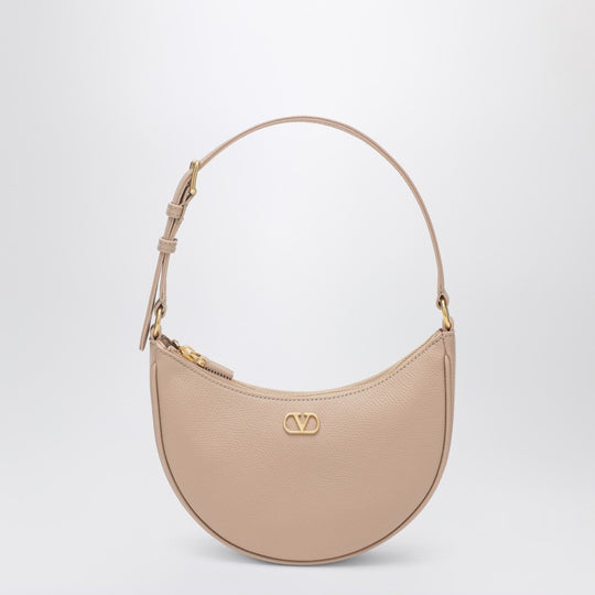 Pink Leather Vlogo Signature Mini Hobo Bag