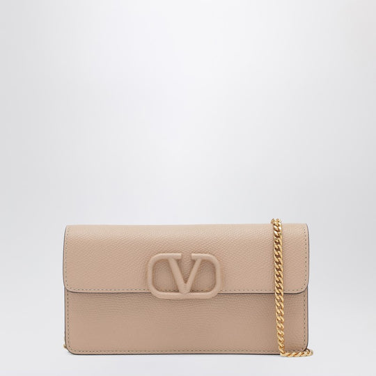 Vlogo Pink Leather Wallet With Chain