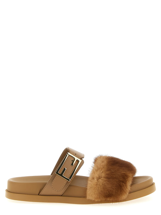Fendi Feel Sandals Brown