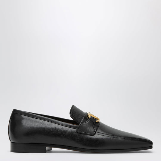 Black Vlogo Signature Goatskin Loafers
