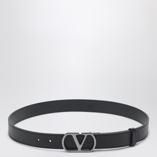 Black V Logo Signature Belt